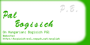 pal bogisich business card